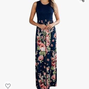 Navy floral maxi dress